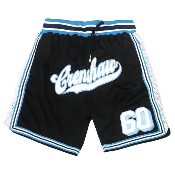 Nipsey Hussle Men's Headgear Classics Crenshaw 60 Embroidered Basketball Shorts - Picture 1 of 2